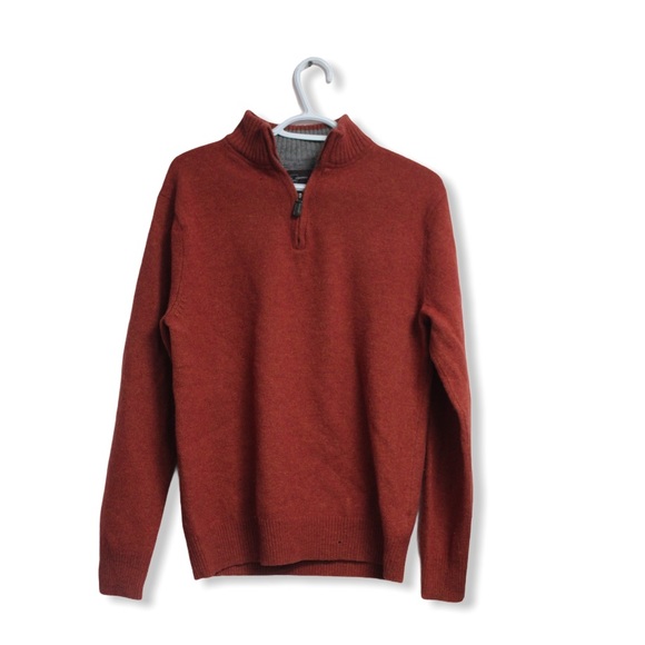 Black and Brown Men's Quarter Zip Sweater - Picture 1 of 3